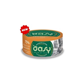 Oasy Wet Cat MORE LOVE POLLO CON FORMAGGIO Lattina 70 gr