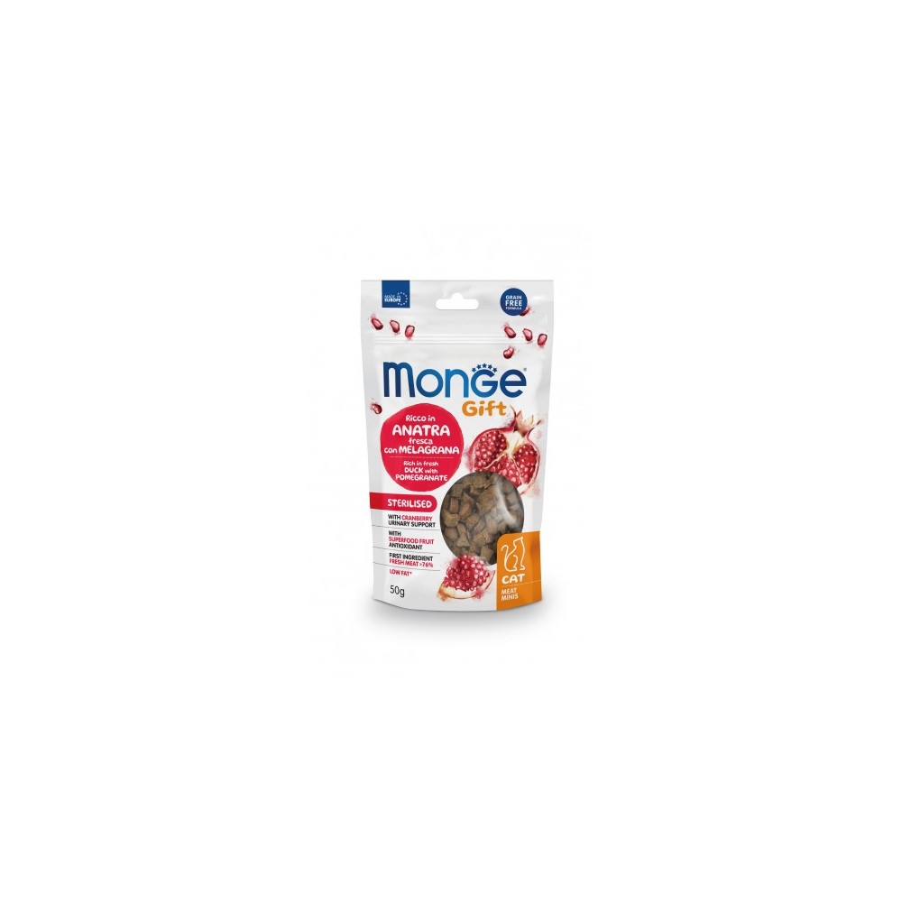 MONGE STERILISED RICCO IN ANATRA FRESCA CON MELAGRANA 50GR
