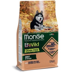 MONGE BWILD ALL BREEDS ADULT SALMONE E PISELLI 12 KG