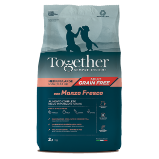 Together Dog Adult GF Manzo M/L 12kg | Senza Cereali