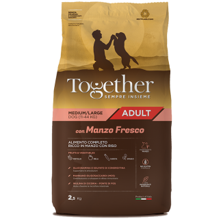Together Dog Adult Manzo M/L 12kg | Alimento Completo