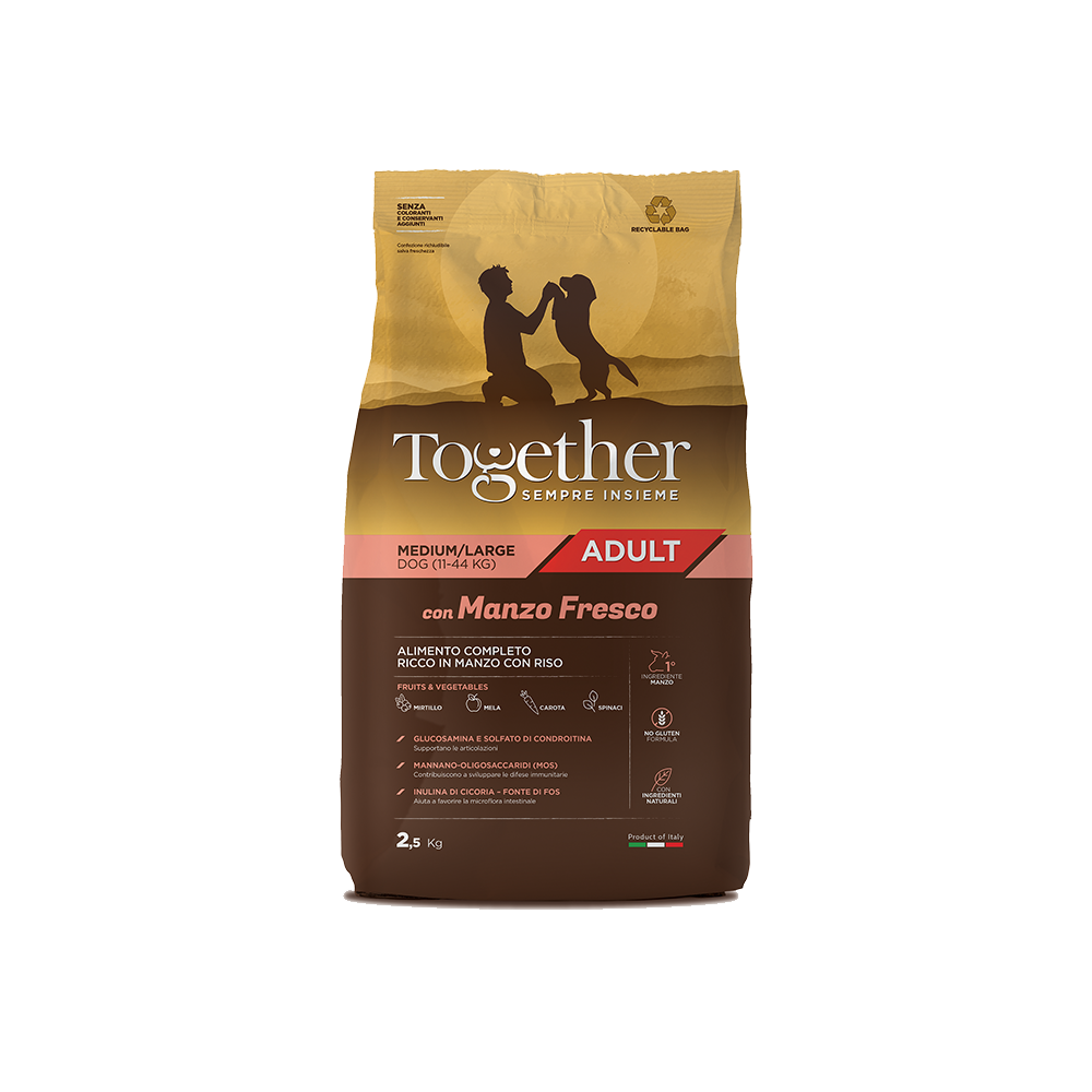 Together Dog Adult Manzo M/L 12kg | Alimento Completo