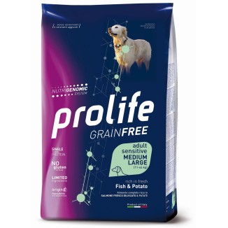 PROLIFE DOG GRAIN FREE SENSITIVE ADULT MEDIUM/LARGE SALMONE E PATATE 2.5KG