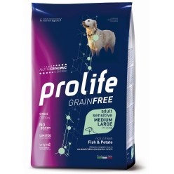 PROLIFE DOG GRAIN FREE SENSITIVE ADULT MEDIUM/LARGE SALMONE E PATATE 2.5KG