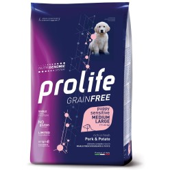 PROLIFE DOG GRAIN FREE SENSITIVE MERDIUM/LARGE PUPPY MAIALE E PATATE 2.5KG