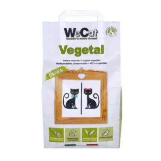 WE CAT LETTIERA NATURALE DI ORIGINE VEGETALE ALLA PROFUMAZIONE DI TALCO, BIODEGRADABILE, COMPOSTABILE E WC COMPATIBILE 3,5 KG