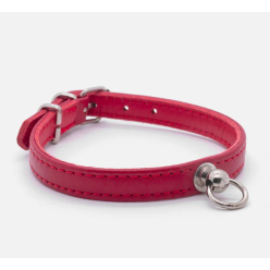 CAMON Collare in Cuoio Doppio Rosso 35x650 | Collare per Cani