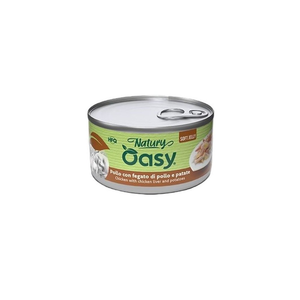 Oasy Wet Cat Natury Soft Jelly - POLLO CON FEGATO E PATATE 85GR
