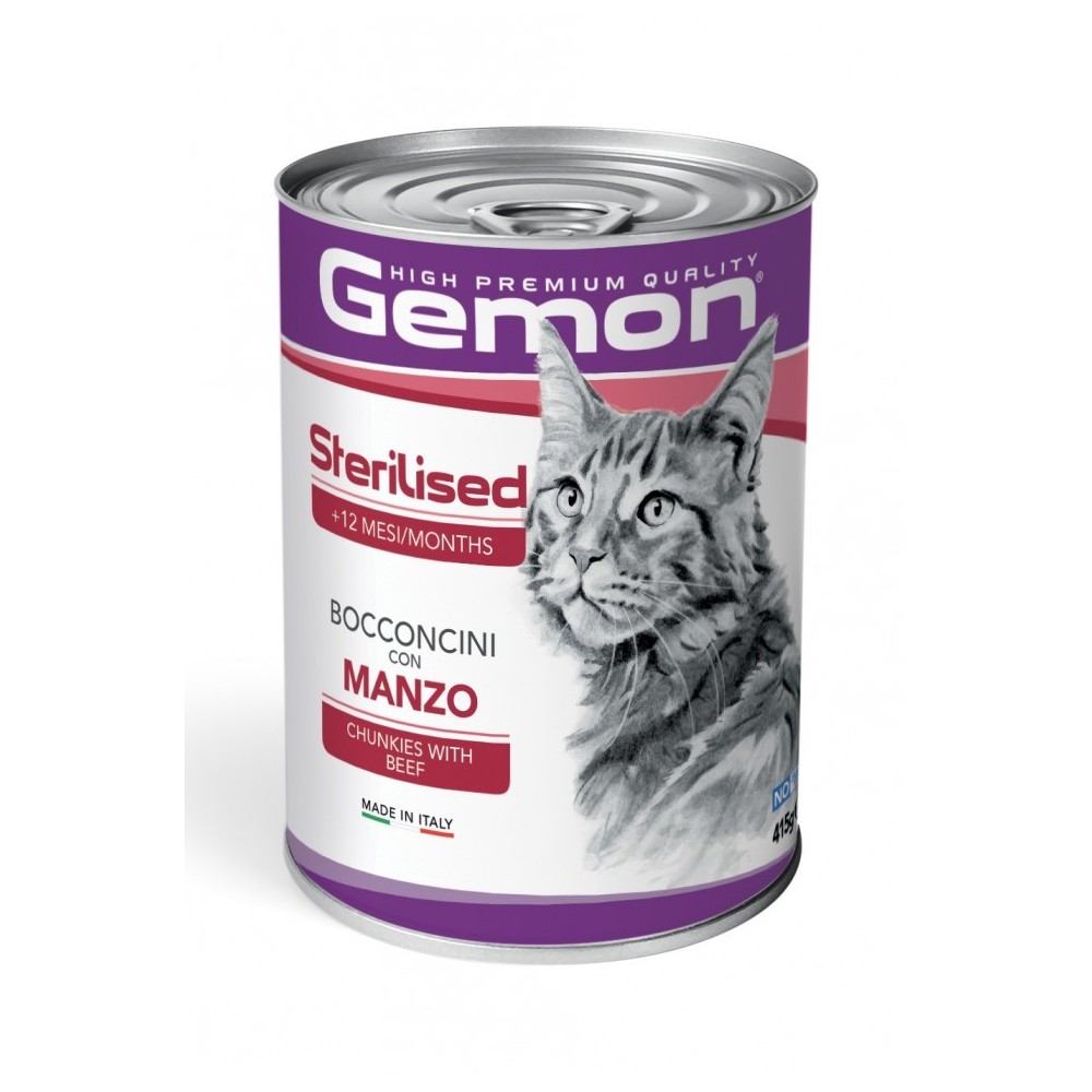 GEMON CAT BOCCONCINI STERILIZZATI  MANZO GR 415