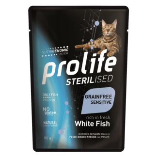 PROLIFE CAT STERILISED ADULT PESCE BIANCO 85GR