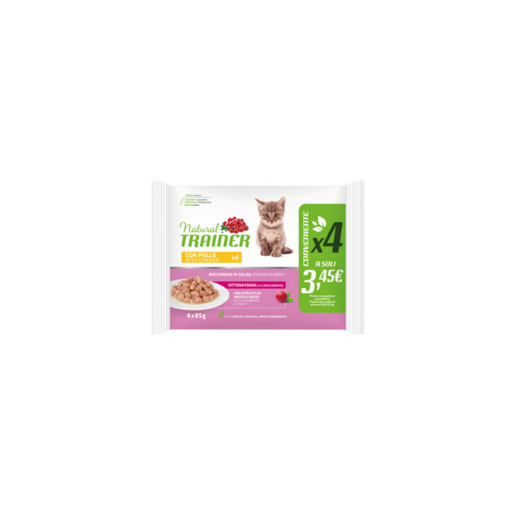 NATURAL TRAINER  CAT KITTEN YOUNG CHICKEN 85 GR Busta