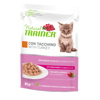 NATURAL TRAINER   CAT KITTEN YOUNG TURKEY 85 GR Busta