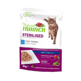 NATURAL TRAINER   CAT STERILISED TUNA 85 GR Busta