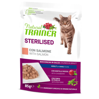 NATURAL TRAINER   CAT STERILISED SALMONE 85 GR Busta