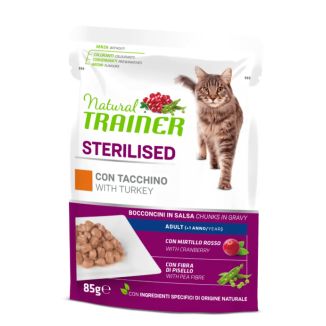 NATURAL TRAINER   CAT STERILISED TURKEY 85 GR Busta