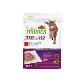 NATURAL TRAINER   CAT STERILISED BEEF 85 GR Busta
