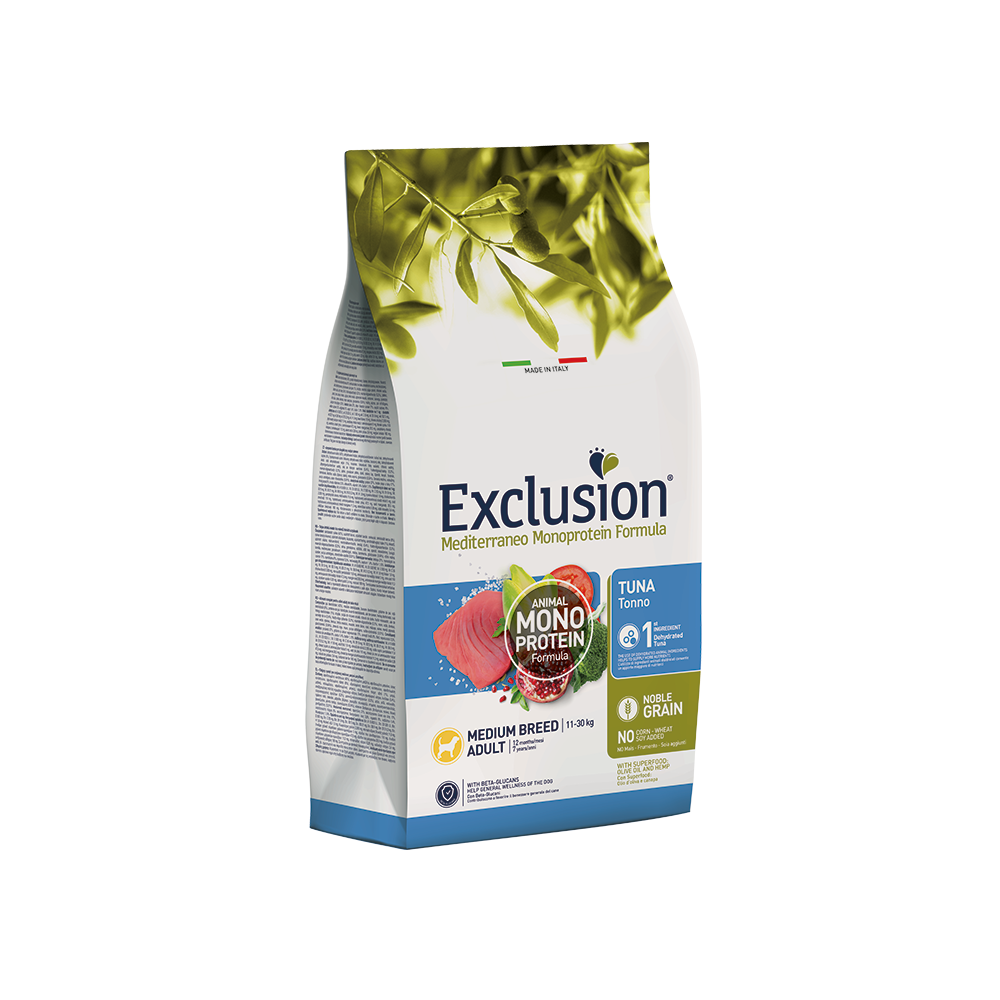 Exclusion Adult Medium Tonno 3kg | Cibo Ipoallergenico per Cani Taglia Media