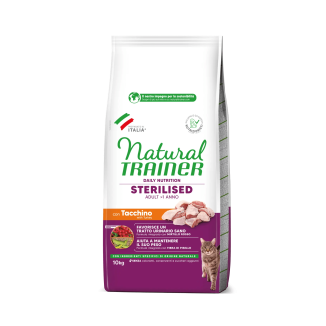 NATURAL TRAINER CAT STERILISED TURKEY 1,5 KG New