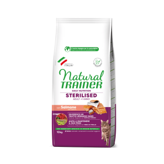 NATURAL TRAINER  CAT STERILISED SALMON 1,5 KG New