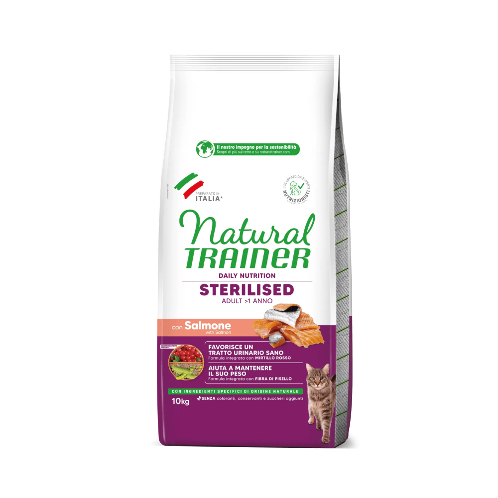 Natural Trainer Cat Sterilised Salmon 1,5kg | Gatti Sterilizzati
