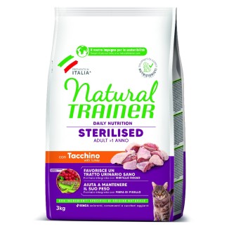 Natural Trainer Cat Sterilised Turkey 3kg | Gatti Sterilizzati
