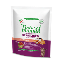 NATURAL TRAINER CAT STERILISED SALMON 300 GR New