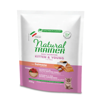 NATURAL TRAINER CAT KITTEN (1-6) SALMON 300 GR New