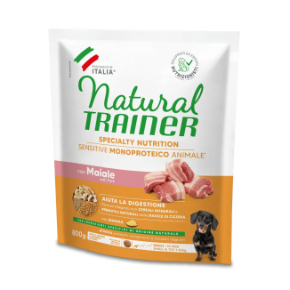NATURAL TRAINER SENSITIVE N/Gluten MINI ADULT MAIALE 800 GR