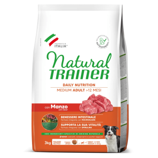 Natural Trainer Medium Adult Manzo 3kg | Cane Taglia Media