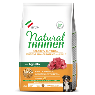 NATURAL TRAINER SENSITIVE N/Gluten MEDIUM ADULTA GNELLO 3 KG