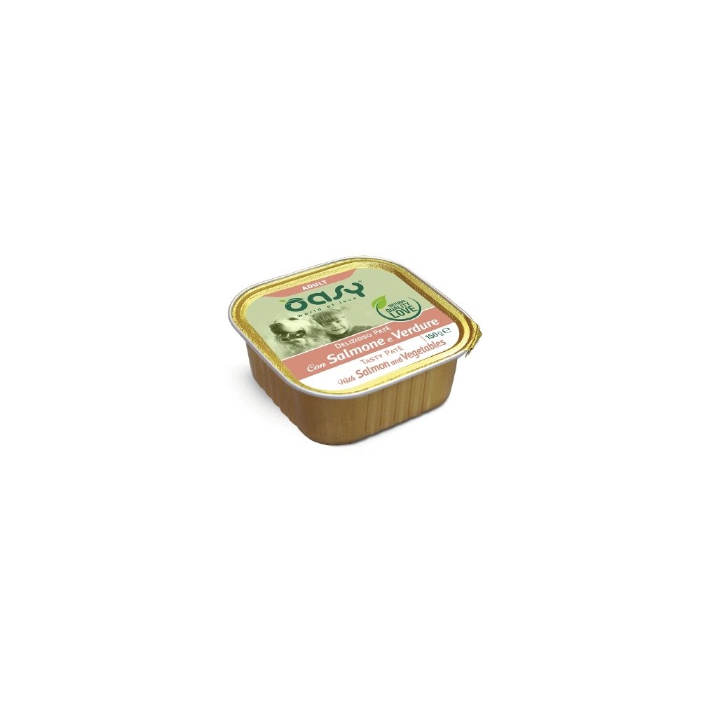 Oasy Wet Dog DELIZIOSO PAT - ADULT SALMONE E VERDURE Vaschetta 150 gr