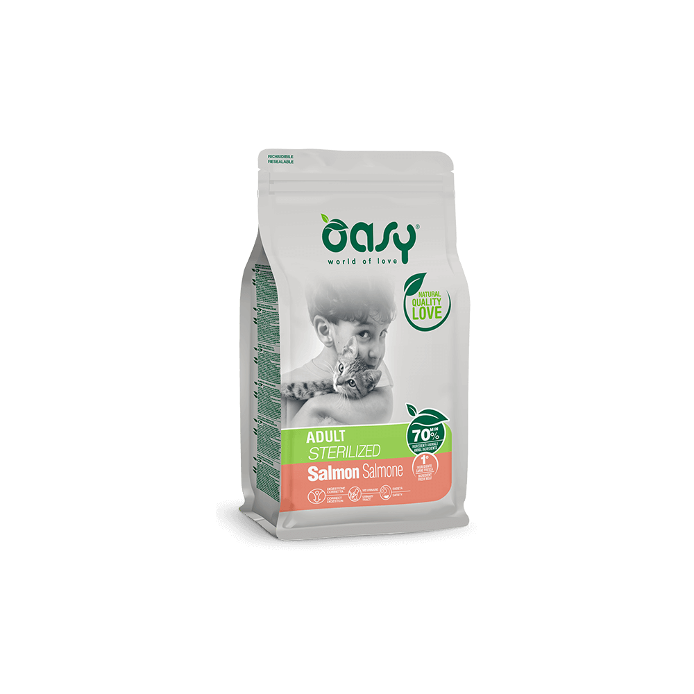 Oasy Sterilized Salmone 1.5kg | Gatti Castrati