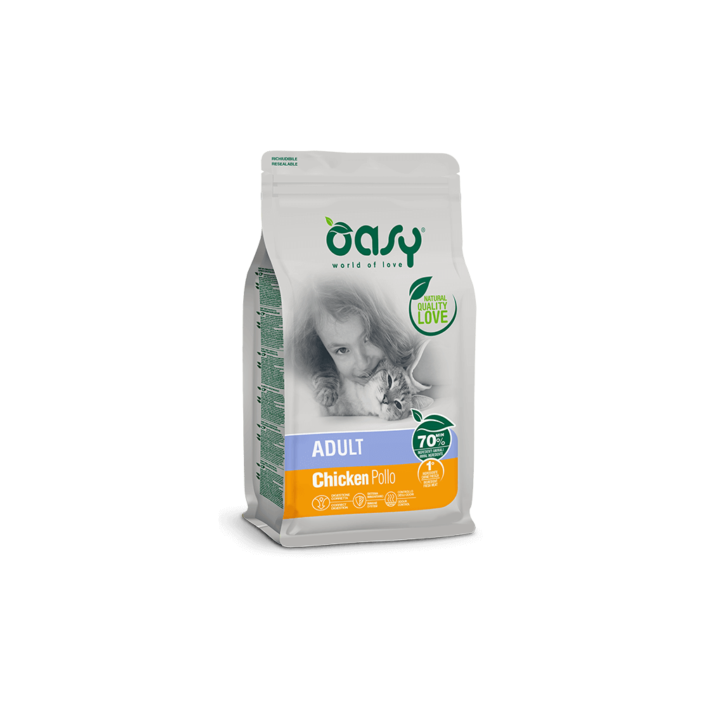 Oasy Adult Pollo 1.5kg | Crocchette Grain Free per Gatti