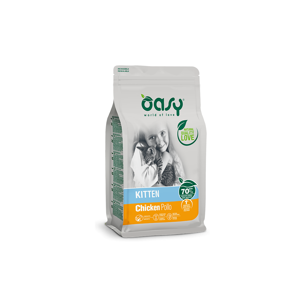 Oasy Kitten Pollo 1.5kg | Crocchette per Cuccioli di Gatto