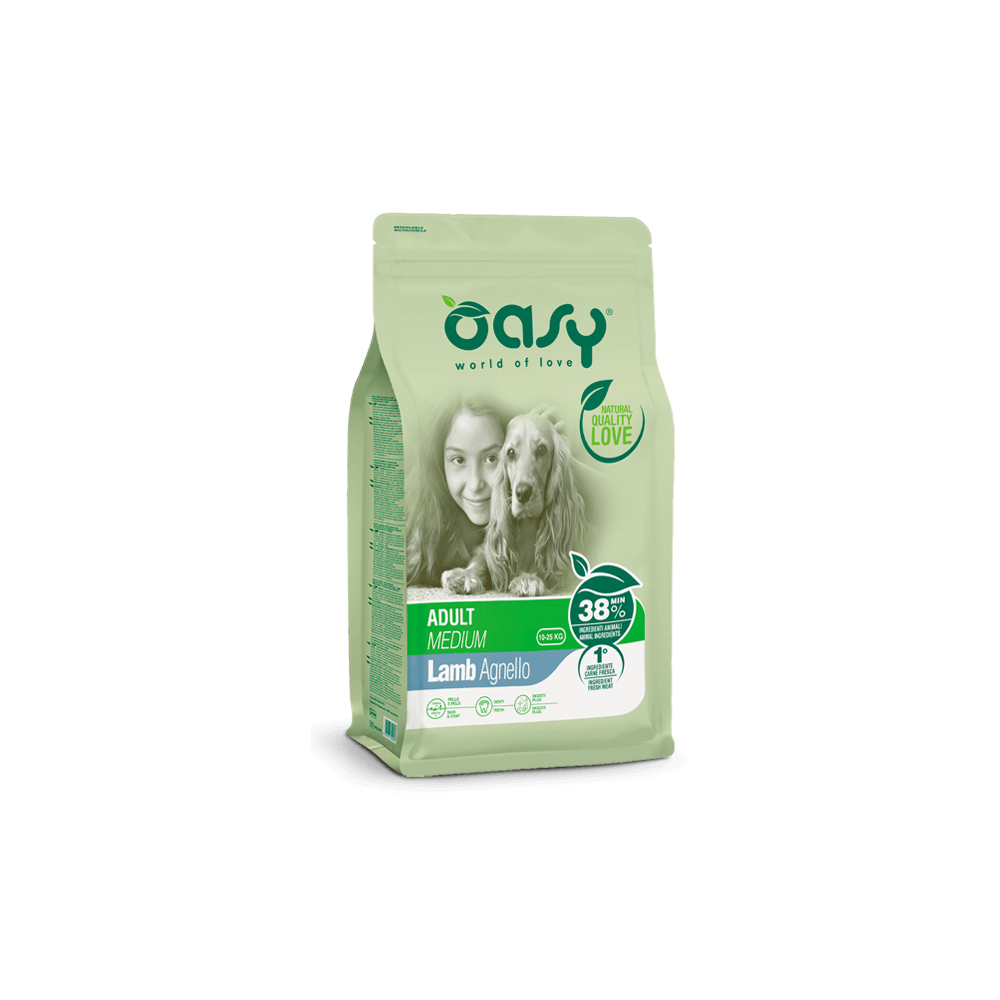Oasy Medium/Large Agnello 2.5kg | Crocchette per Cani Medi/Grandi