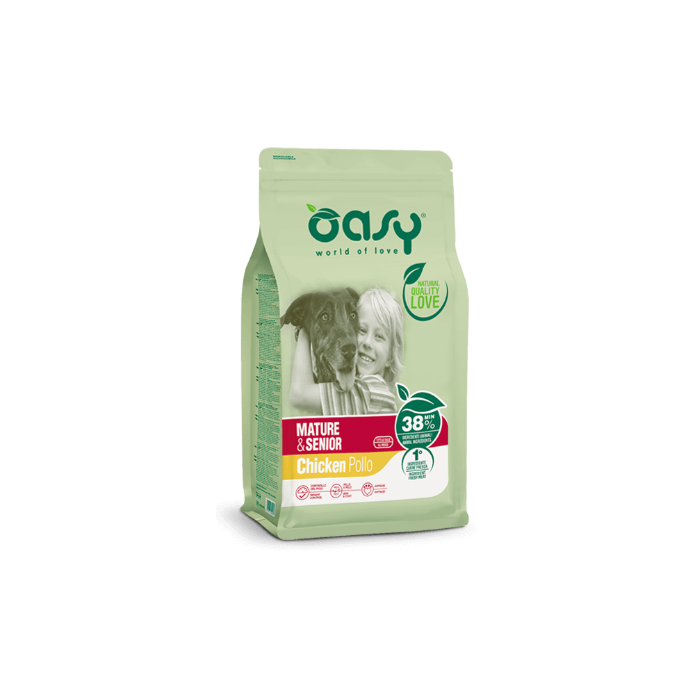 Oasy Mature Senior Pollo 12kg | Crocchette per Cani Anziani