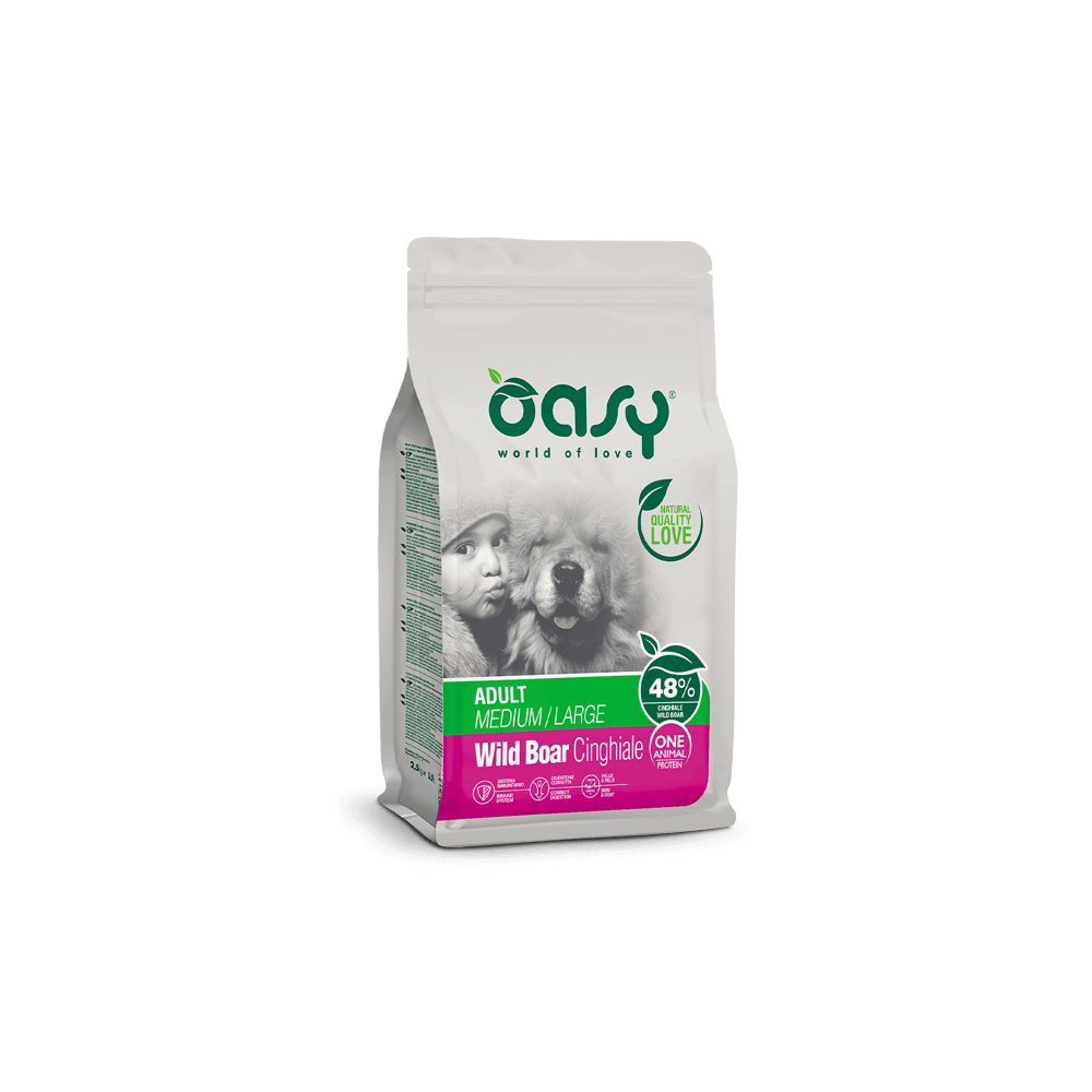 Oasy Dry Dog OAP - ADULT MEDIUM/LARGE CINGHIALE 12 Kg