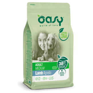 Oasy Medium Agnello 12kg | Crocchette per Cani Taglia Media