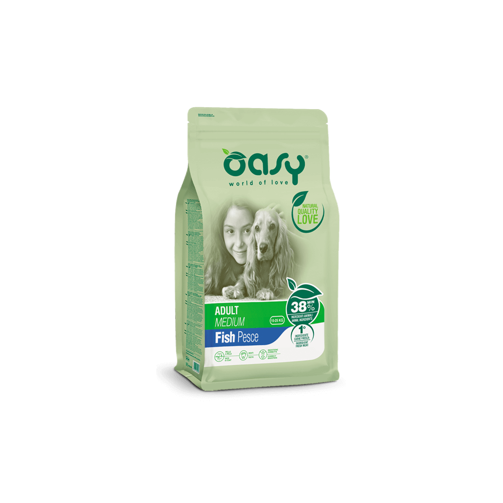 Oasy Medium Pesce 12kg | Crocchette con Omega 3