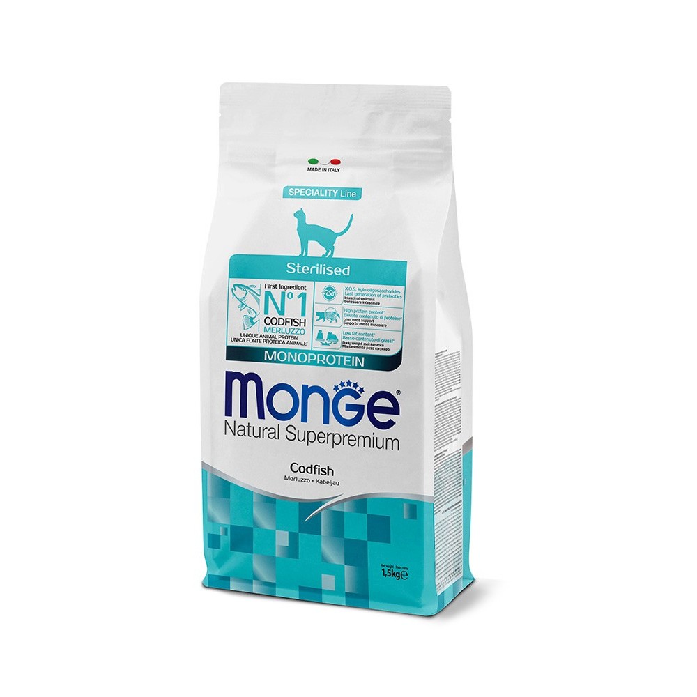 Monge Superpremium Sterilised Merluzzo 1.5kg | Gatti Sterilizzati