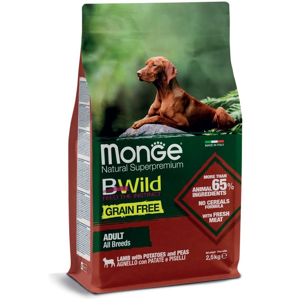 Monge BWild Adult Agnello Patate Piselli 12kg | Grain Free