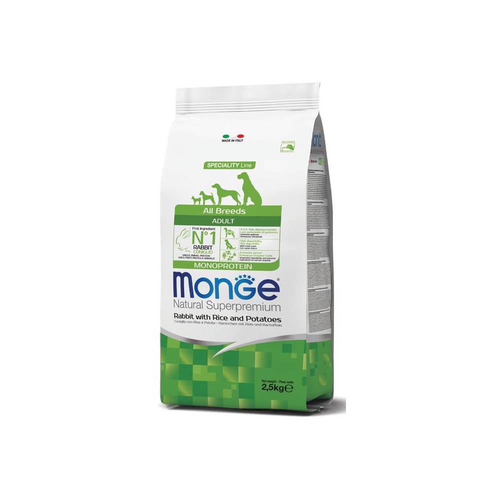 Monge Adult Coniglio Riso Patate Monoproteico 12kg | Cane Adulto