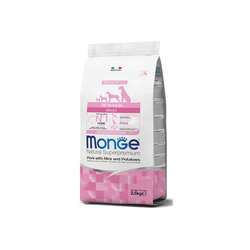 Monge Adult Maiale Riso Patate Monoproteico 12kg | Cane Adulto