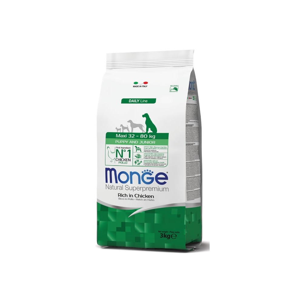 Monge Maxi Puppy & Junior Pollo 12kg | Cuccioli Taglia Grande