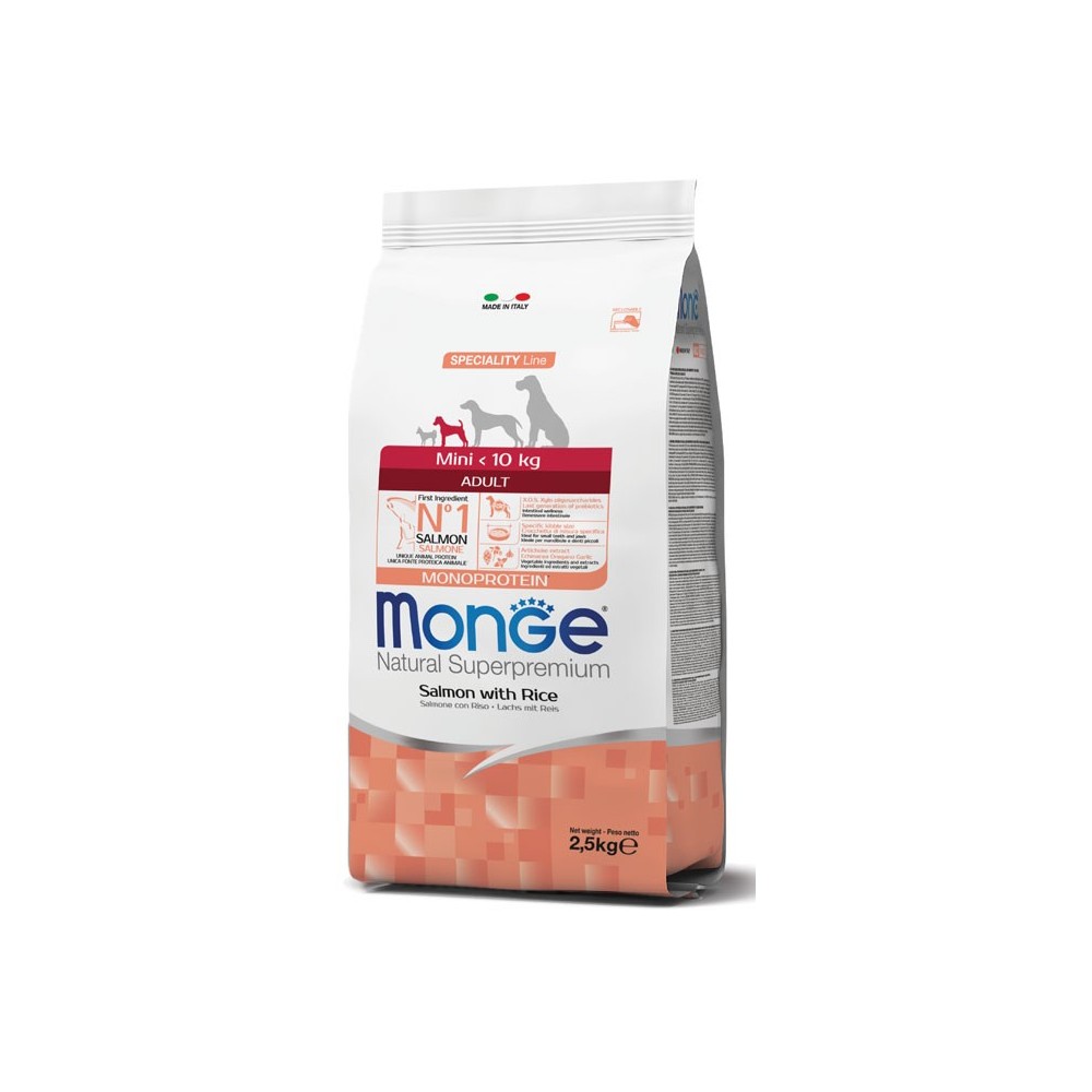 Monge Mini Adult Salmone Riso Monoproteico 800gr | Taglia Piccola