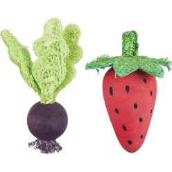 TRIXIE SET di GIOCHI in LEGNO e LUFFA 6/9cm | Giochi Naturali per Cani