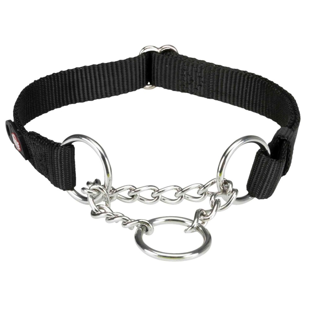 TRIXIE PREMIUM COLLARE NERO SEMISTRANGOLO,M-L:35-50c