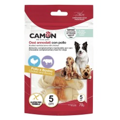 CAMON Osso Annodato con Pollo 15cm 70gr | Gioco Masticabile