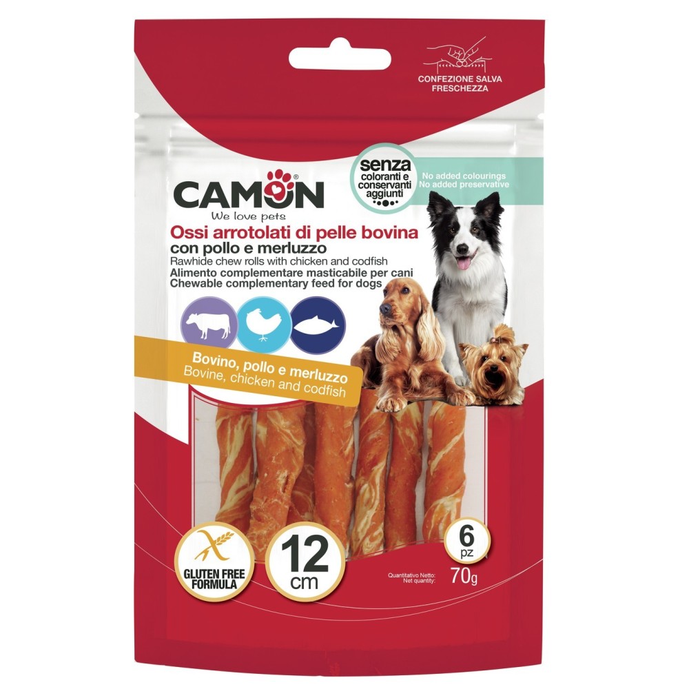 CAMON ROLLS di pelle bovina con pollo e merluzzo 140gr