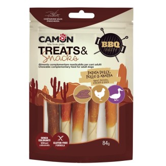 CAMON Rotolini di Patata Dolce al Pollo e Anatra 84gr | Snack Ipoallergenico